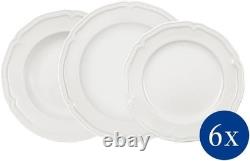 Dinnerware Set Porcelain Creamy White 18 Piece for Six Dishwasher Safe