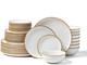 Dinnerware Set, Service for 8 (32 PCS), round Plates and Bowls Sets, Scratch Res