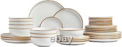 Dinnerware Set, Service for 8 (32 PCS), round Plates and Bowls Sets, Scratch Res
