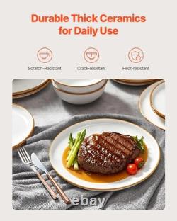 Dinnerware Set Service for 8 (32 PCS) round Plates and Bowls Sets Scratch Resist