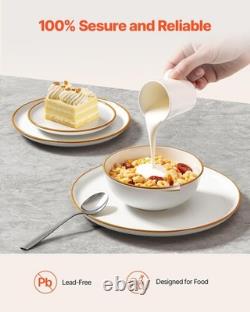 Dinnerware Set Service for 8 (32 PCS) round Plates and Bowls Sets Scratch Resist