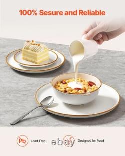 Dinnerware Set Service for 8 (32 PCS) round Plates and Bowls Sets Scratch Resist