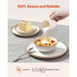 Dinnerware Set, Service for 8 (32-Pieces), round Plates, Scratch Resistant Ceram