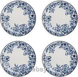 Dinnerware Set Vintage Plates Dishes Bowls Mugs Stoneware White Blue Kitchen 16