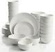Dinnerware Set White Service for 8 40-Piece Round fine Ceramic
