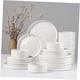 Dinnerware Sets, 24-Piece Plates and Bowls Round-24pcs for 8 Speckled White