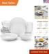 Dinnerware Sets 24 Piece Porcelain White Round Plates Bowls Service For 6 Kit