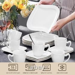 Dinnerware Sets, 30 Piece Ivory White Plates and Bowls Sets for 6, Porcelain Dis
