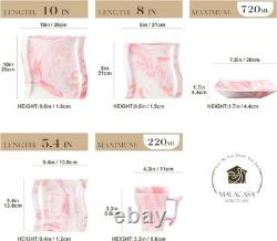 Dinnerware Sets, 30-Piece Pink Plates and Bowls Sets for 6, Porcelain Dinnerw