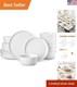 Dinnerware Sets Porcelain Plates Bowls Sets for 8 Safe Microwave Dishwasher
