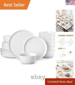 Dinnerware Sets Porcelain Plates Bowls Sets for 8 Safe Microwave Dishwasher