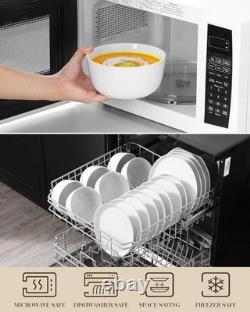 Dinnerware Sets Porcelain Plates Bowls Sets for 8 Safe Microwave Dishwasher