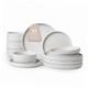 Dinnerware Sets for 4, 12-Piece High-Gloss White Dish Set, Modern Stoneware