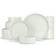 Dinnerware Sets for 6-Piece Stoneware Plates and Bowls Set, 18 Stone White