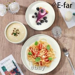 Dinnerware Sets for 6-Piece Stoneware Plates and Bowls Set, 18 Stone White