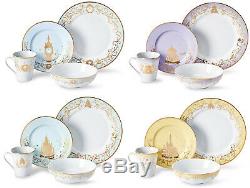 Disney Themed 16 Piece Ceramic Dinnerware Set Collection 1 Plates Bowls