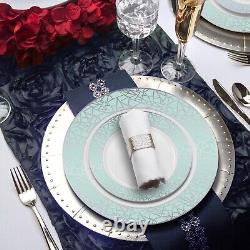 Disposable Plastic Dinnerware Set Wedding Party Package Elegant Mosaic Plates