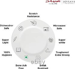 Diva Sovrana Collection Opal Glass Crockery for 6 Dinner Set 33 pc Regent Blue