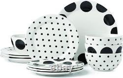 Dot 12-Piece Dinnerware Set, 19.84, White