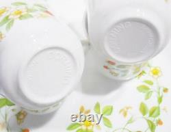 EUC Vtg. 21-pc Corelle STRAWBERRY Sunday SUNDAE DINNERWARE SET withServing Platter