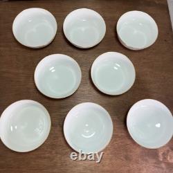 Easterling Spencerian Rose Dinnerware Set for 8 Vintage 50s White Gold Teal MCM Easterling Spencerian Rose Dinnerware Set for 8 Vintage 50s White Gold Teal MCM