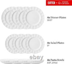 Eater x Zwiesel Fortessa Parasol Bone China, 12 Piece Dinnerware Set Service