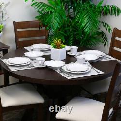 Elama Fleur De Lys 20-Piece Dinnerware Set in White