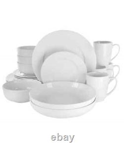 Elama G3657 White Porcelain Round Dinnerware Set White 18 Piece