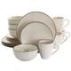 Elama Honey Ivory 16 pc Stoneware Dinnerware Set in Off-White
