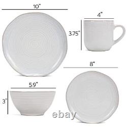 Elanze Designs 16-Piece Reactive Glaze Ceramic Stoneware Dinnerware Service