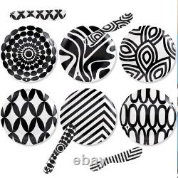 Elegant 12-Piece Black & White Dinnerware Set for Stylish Dining