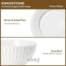 Elegant 12-Piece Bone China Dinnerware Set for 4, Microwave & Dishwasher Safe