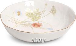 Elegant 12-Piece Stoneware Dinnerware Set for 4 Glossy White & Gold Trim