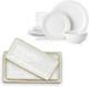Elegant 15-Piece White Dinnerware Set for 4 with Serving Platters
