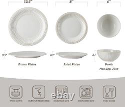 Elegant 15-Piece White Dinnerware Set for 4 with Serving Platters