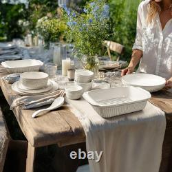 Elegant 16-Piece Ceramic Dinnerware Set for 4, Dishwasher & Microwave Safe