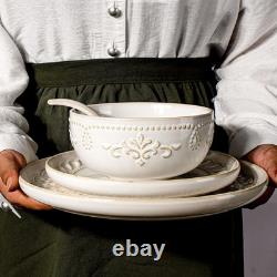 Elegant 16-Piece Ceramic Dinnerware Set for 4, Dishwasher & Microwave Safe