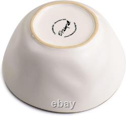 Elegant 16-Piece Matte White Stoneware Dinnerware Set with Gold Rim