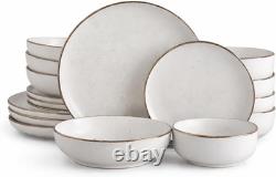 Elegant 16-Piece White Ceramic Dinner Set for Everyday Dining & Gifting