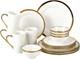 Elegant 16-Piece White Dinnerware Set with Gold Trim for 4 Modern Porcelain