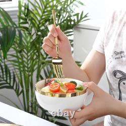 Elegant 16-Piece White Dinnerware Set with Gold Trim for 4 Modern Porcelain