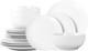 Elegant 16-Piece White Porcelain Dinnerware Set, Chip-Resistant & Dishwasher Saf