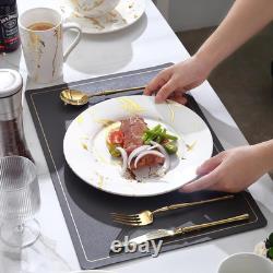 Elegant 16-Piece White Porcelain Dinnerware Set with Gold Accents for 4