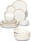 Elegant 16-Piece White Stoneware Dinnerware Set for Stylish Dining