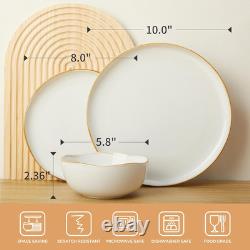 Elegant 16-Piece White Stoneware Dinnerware Set for Stylish Dining