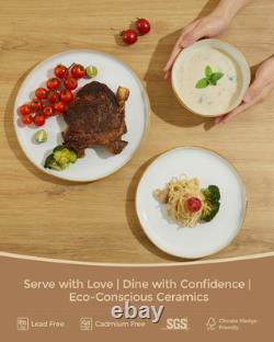 Elegant 16-Piece White Stoneware Dinnerware Set for Stylish Dining