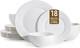 Elegant 18-Piece Bone China Dinnerware Set for 6 White Porcelain