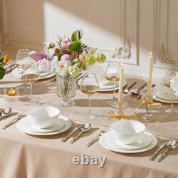 Elegant 18-Piece Bone China Dinnerware Set for 6 White Porcelain Elegant 18-Piece Bone China Dinnerware Set for 6 White Porcelain