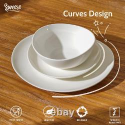 Elegant 18-Piece Snow White Dinnerware Set for 6, Microwave & Oven Safe