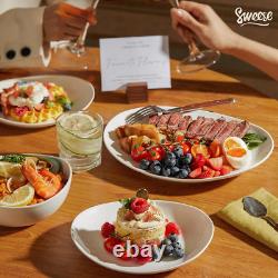 Elegant 18-Piece Snow White Dinnerware Set for 6, Microwave & Oven Safe